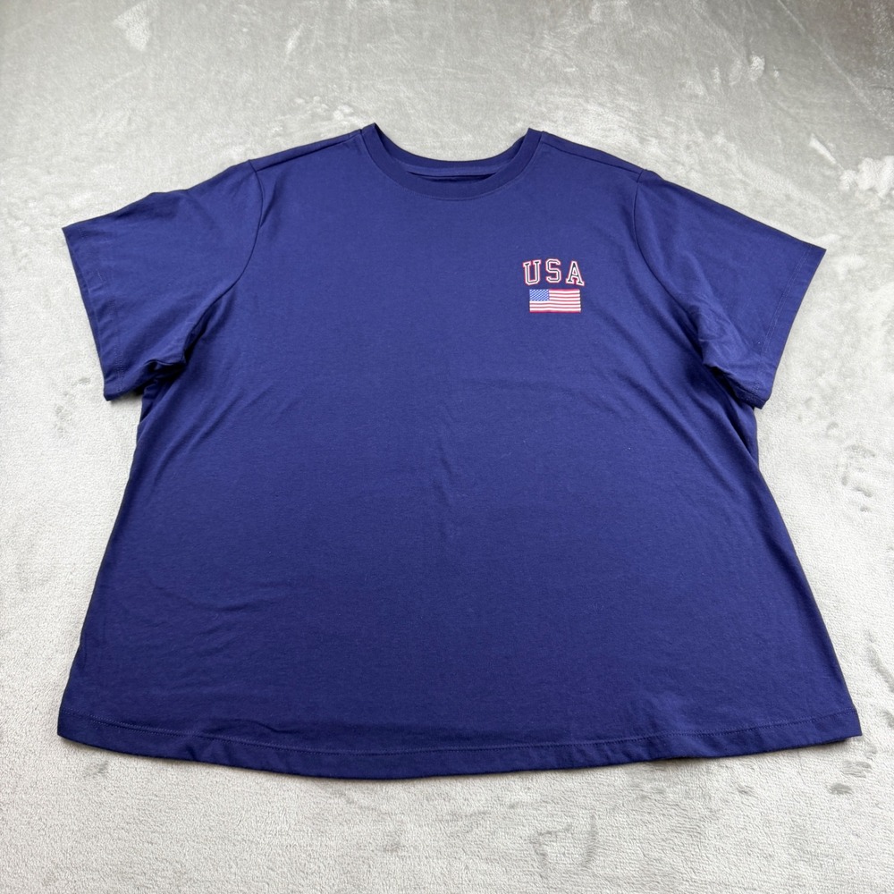 Universal Thread USA Women's XXL Flag Graphic T-Shirt‎ Navy Blue